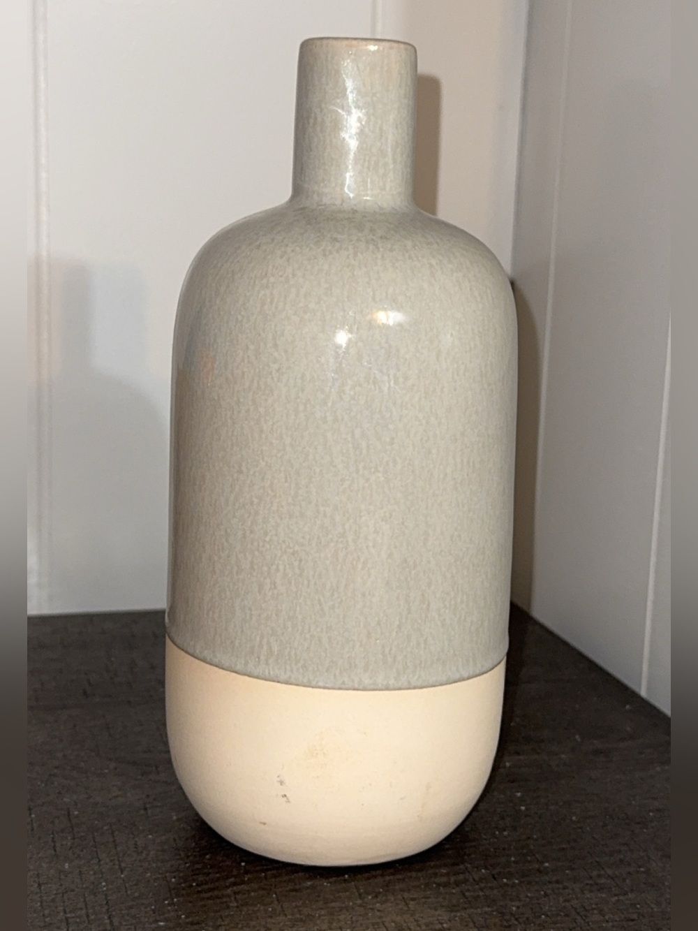 NWOT Magnolia Home Two Toned Gray Gourd Decorative Vase Home Accent